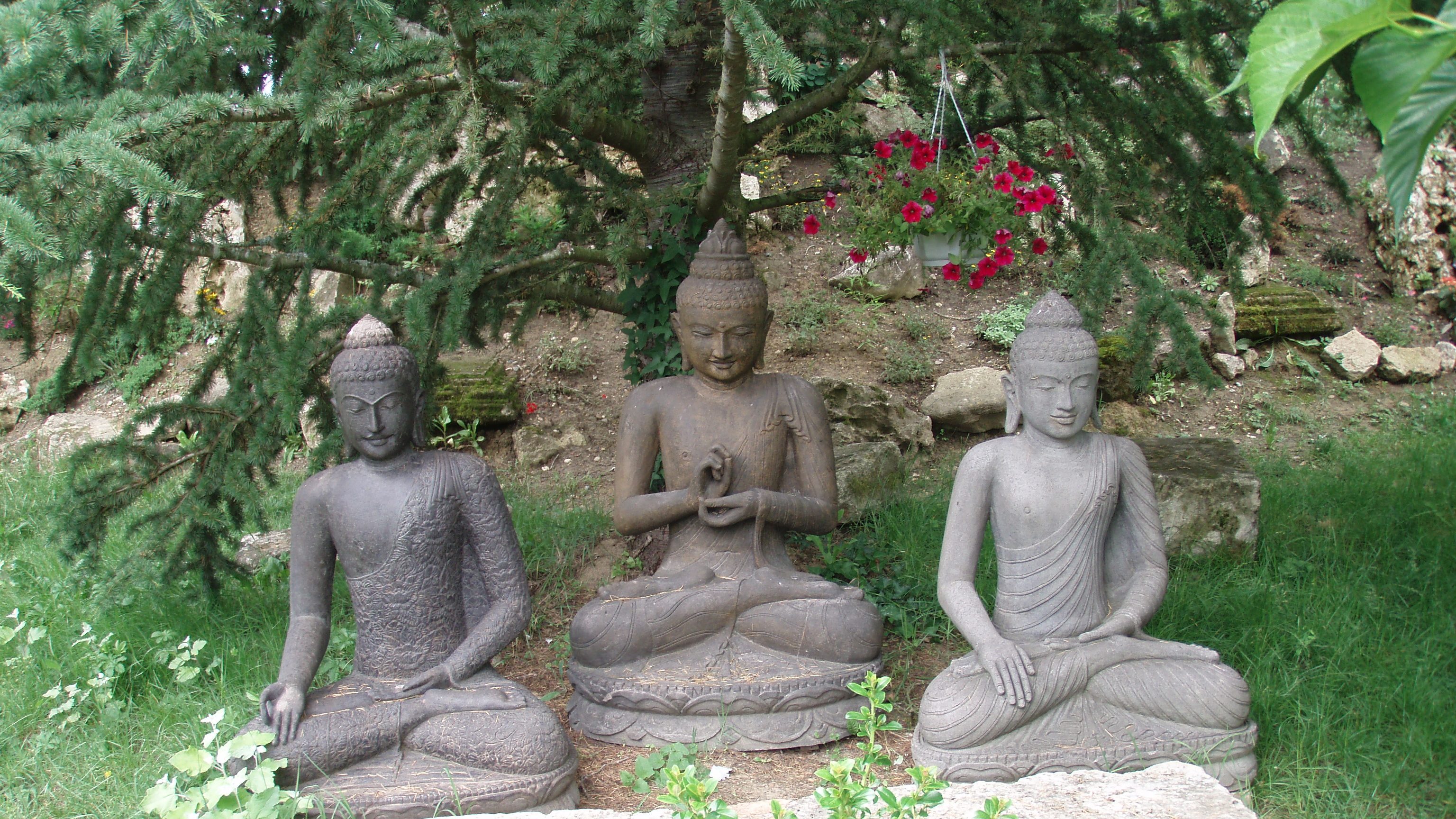 Three Buddhas in Plum Village